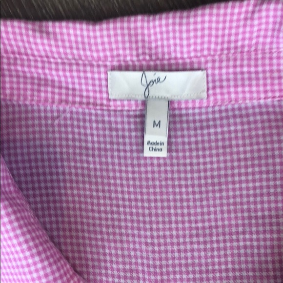 Joie pink white plaid button down - Picture 3 of 5